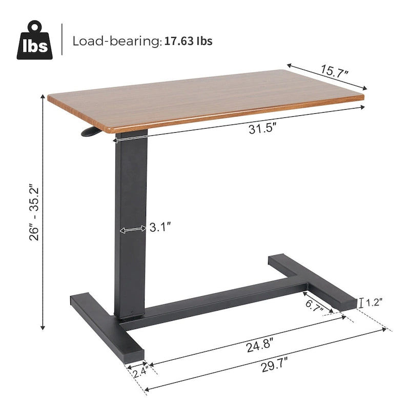 Chariot de lit à roulettes réglable pour ordinateur portable, support de table d'appoint pour canapé