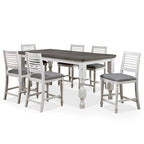 Ensemble de salle à manger 7 pièces Ionessa en bois blanc antique contemporain, hauteur comptoir, par Furniture of America