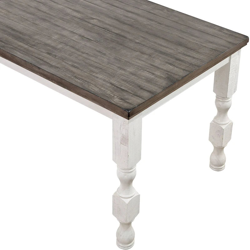 Ensemble de salle à manger 7 pièces Ionessa en bois blanc antique contemporain, hauteur comptoir, par Furniture of America