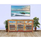 Chic Teak Chest / Media Center 3 Doors and 3 Drawers made from Recycled Teak Wood Boats