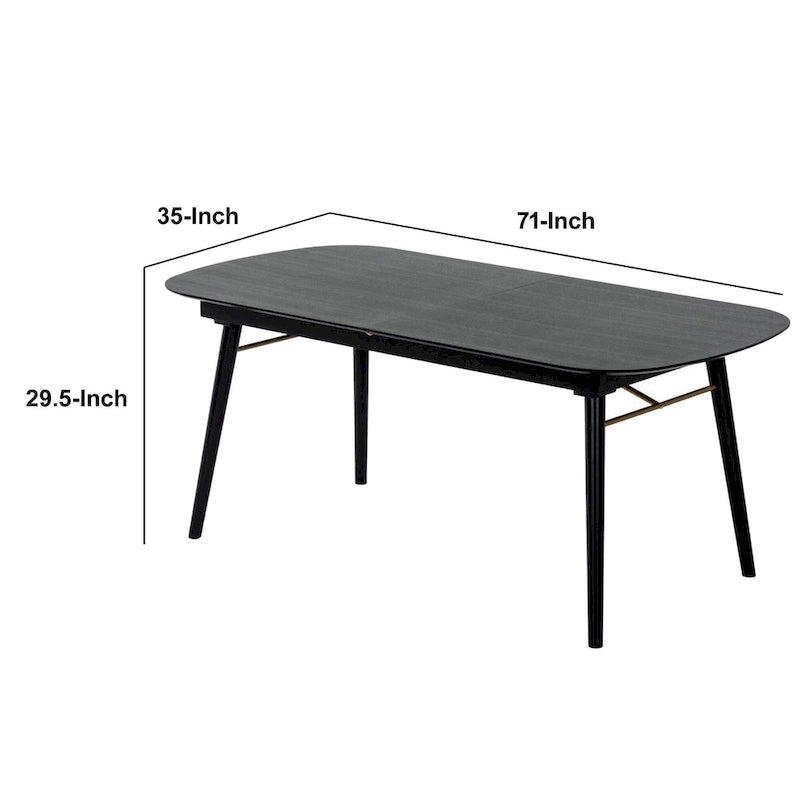Table de salle à manger ovale en bois avec rallonge, gris anthracite