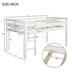 Lit mezzanine bas Merax Twin en bois avec échelle pour enfants