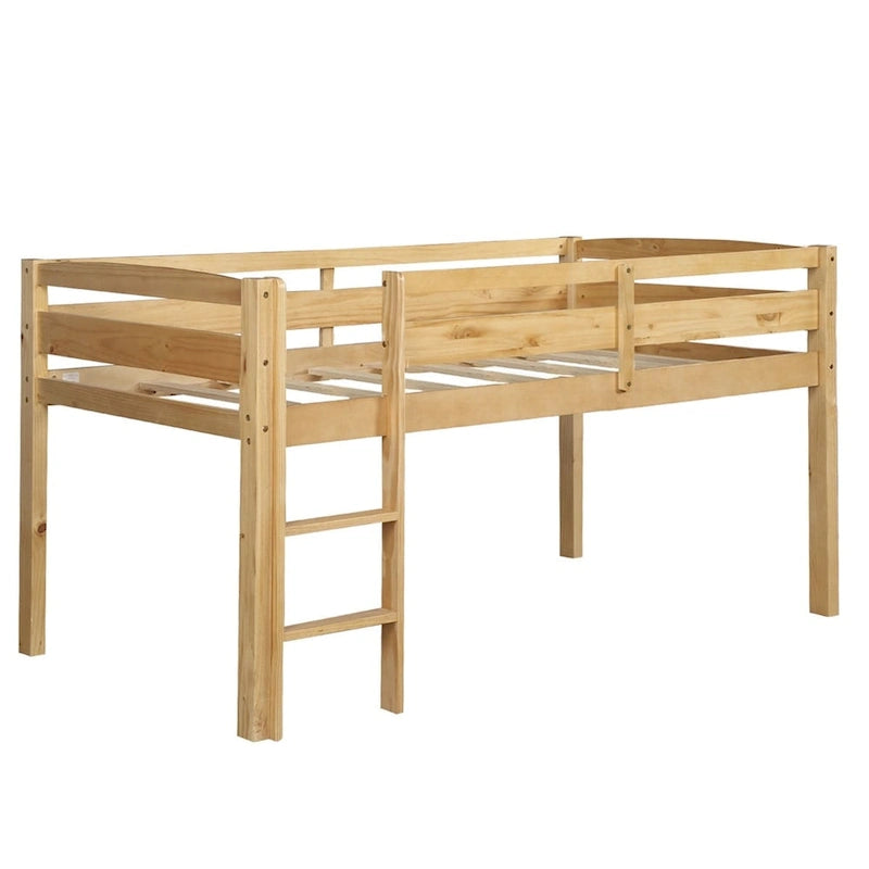 Lit mezzanine bas Merax Twin en bois avec échelle pour enfants