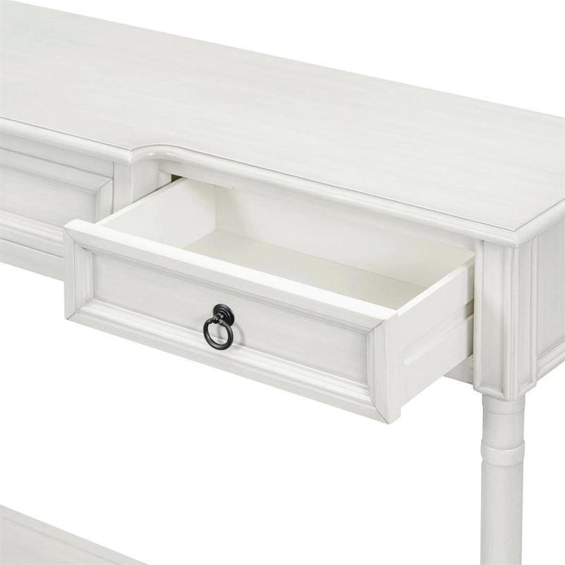 Table console Merax avec tiroirs et étagère saillants pour entrée