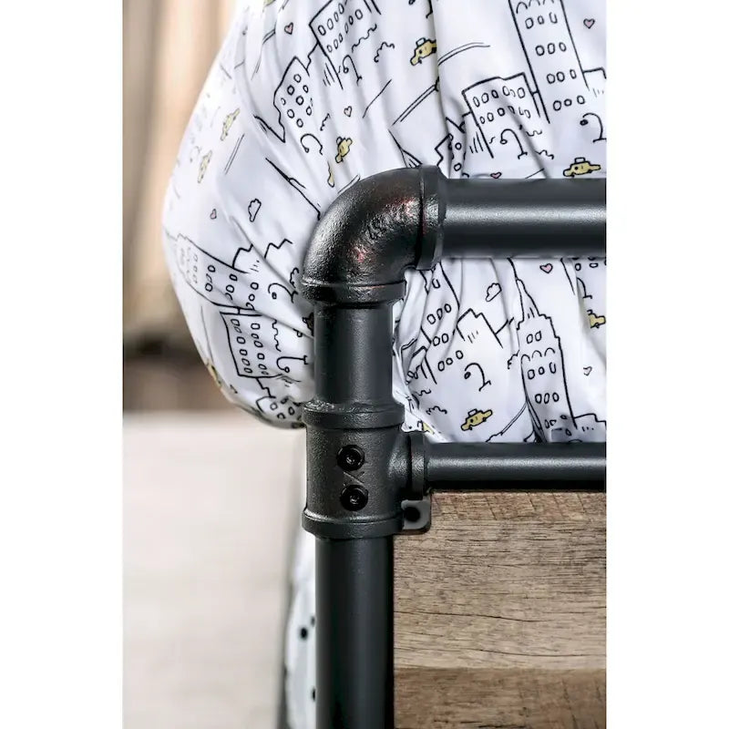 Lit de jour d'angle double en métal noir industriel Pern de Furniture of America