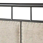 Lit Queen Bridgette beige capitonné en métal noir par iNSPIRE Q Classic