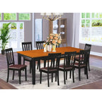 Ensemble de table de cuisine 9 pièces East West Furniture - une table à manger et 8 chaises de salle à manger, noir et cerisier (options d'assise)