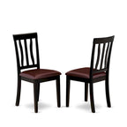 Ensemble de table de cuisine 9 pièces East West Furniture - une table à manger et 8 chaises de salle à manger, noir et cerisier (options d'assise)