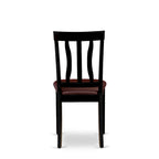 Ensemble de table de cuisine 9 pièces East West Furniture - une table à manger et 8 chaises de salle à manger, noir et cerisier (options d'assise)