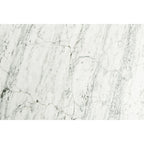 Table basse carrée Vezzana 31 en marbre blanc de Carrare italien avec pieds en noyer