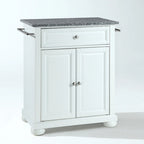 Îlot de cuisine mobile Crosley Alexandria avec plateau en granit massif blanc - 45,7 cm (P) x 78,7 cm (L) x 85,1 cm (H)