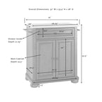 Îlot de cuisine mobile Crosley Alexandria avec plateau en granit massif blanc - 45,7 cm (P) x 78,7 cm (L) x 85,1 cm (H)