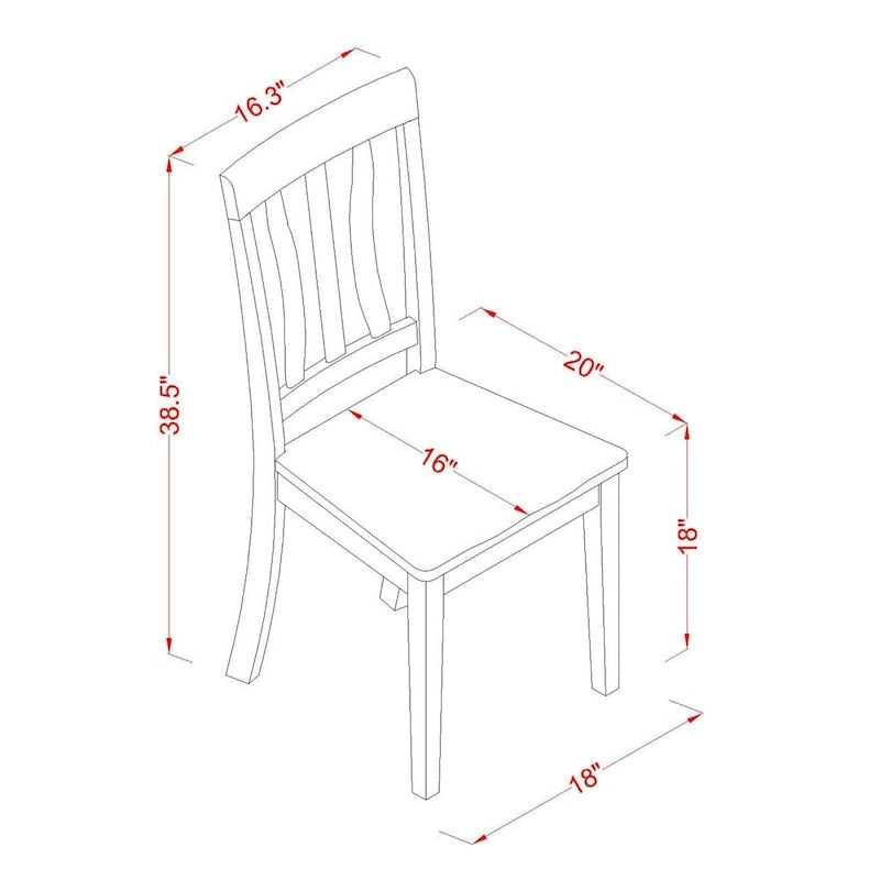 Ensemble de salle à manger moderne 5 pièces East West Furniture comprenant une table ronde et 4 chaises, coloris babeurre et cerisier