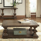Sedona Kona Brown Cocktail Table with Heavy Oak Planked Top