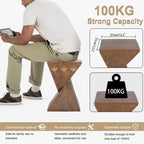 Table d'appoint d'intérieur légère en béton - Bois naturel