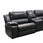 Canapé d'angle inclinable électrique Brady 7 pièces gris