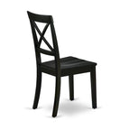 Ensemble de table de cuisine 3 pièces East West Furniture : une table ronde et des chaises à assise en bois, noir et cerisier (nombre de pièces au choix)