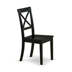Ensemble de table de cuisine 3 pièces East West Furniture : une table ronde et des chaises à assise en bois, noir et cerisier (nombre de pièces au choix)