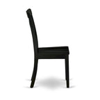 Ensemble de table de cuisine 3 pièces East West Furniture : une table ronde et des chaises à assise en bois, noir et cerisier (nombre de pièces au choix)