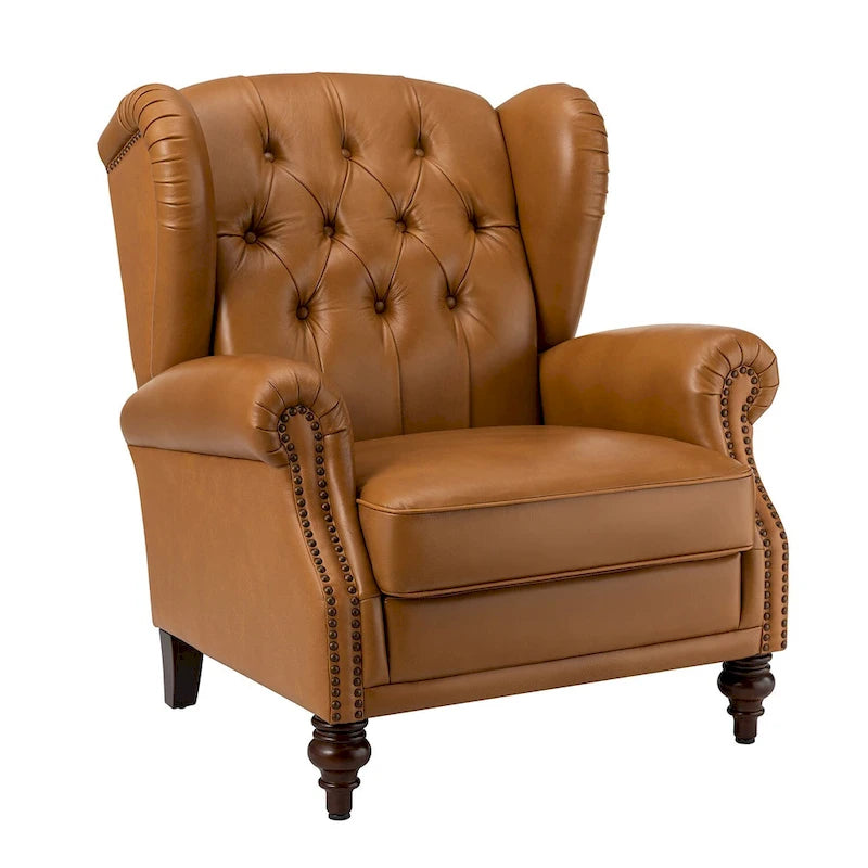 Fauteuil Alex Classic en cuir avec garniture cloutée par HULALA HOME