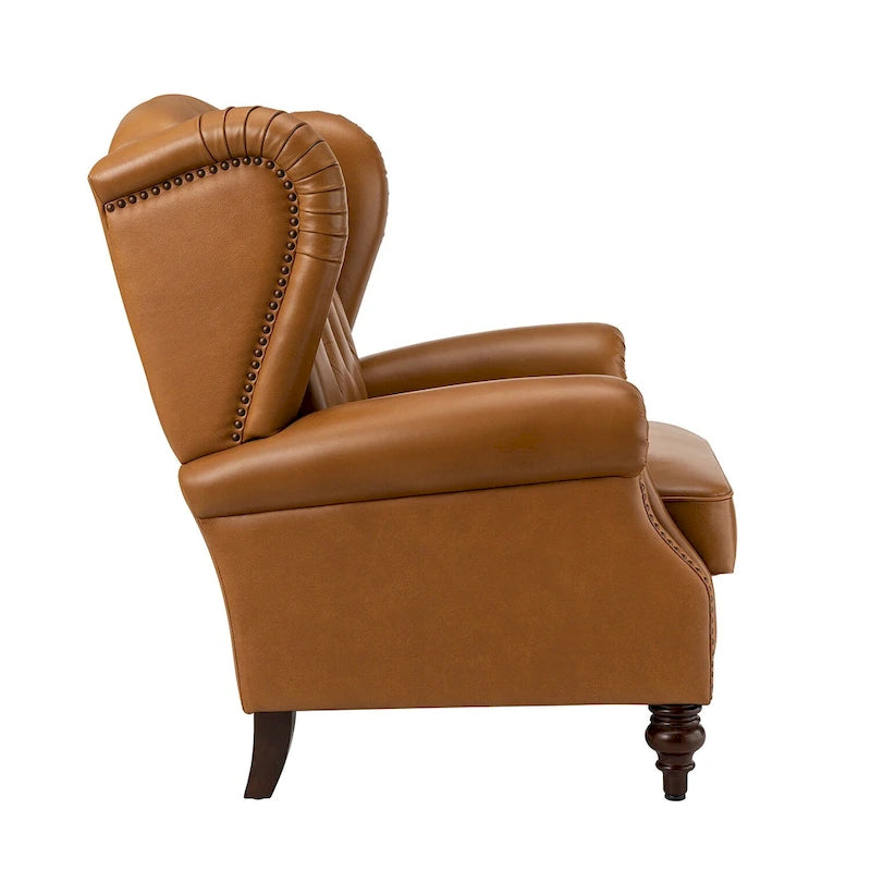 Fauteuil Alex Classic en cuir avec garniture cloutée par HULALA HOME