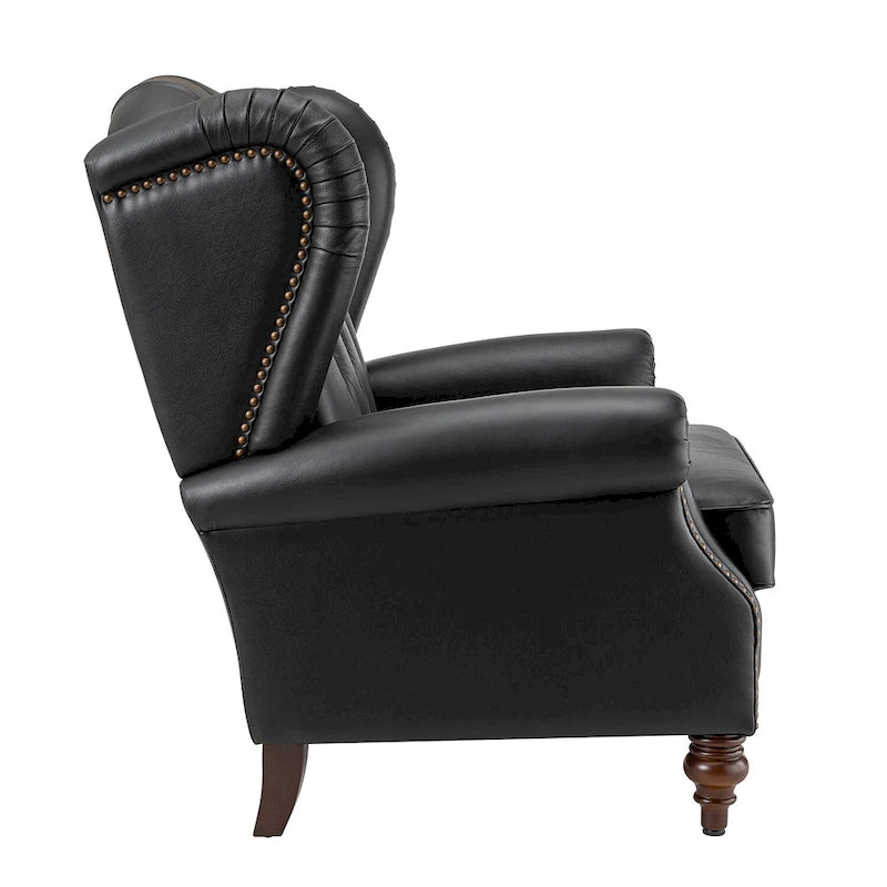 Fauteuil Alex Classic en cuir avec garniture cloutée par HULALA HOME