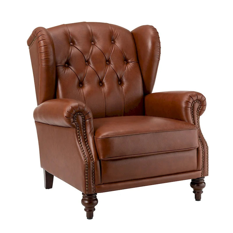 Fauteuil Alex Classic en cuir avec garniture cloutée par HULALA HOME