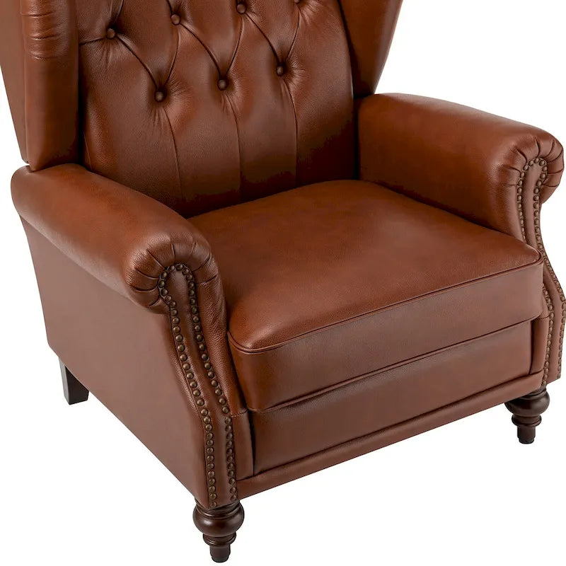 Fauteuil Alex Classic en cuir avec garniture cloutée par HULALA HOME