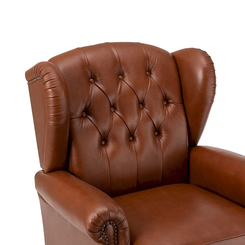 Fauteuil Alex Classic en cuir avec garniture cloutée par HULALA HOME