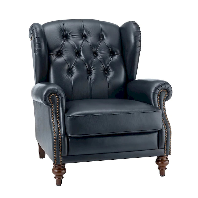 Fauteuil Alex Classic en cuir avec garniture cloutée par HULALA HOME