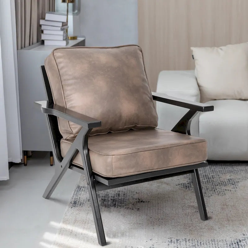 Fauteuil d'appoint, fauteuil de salon, fauteuil moderne du milieu du siècle, fauteuil de lecture d'appoint avec accoudoir.