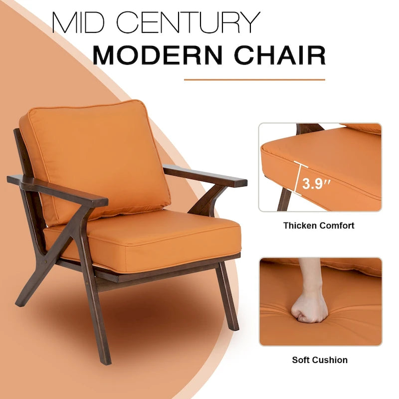 Fauteuil d'appoint, fauteuil de salon, fauteuil moderne du milieu du siècle, fauteuil de lecture d'appoint avec accoudoir.