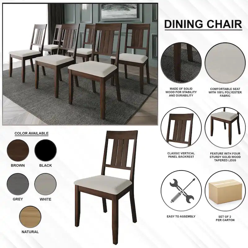 Ensemble de salle à manger classique en bois 7 pièces CraftPorch