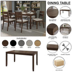Ensemble de salle à manger classique en bois 7 pièces CraftPorch
