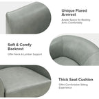 Fauteuil pivotant Althea moderne en cuir véritable avec base en bois massif par HULALA HOME