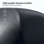 Fauteuil pivotant Althea moderne en cuir véritable avec base en bois massif par HULALA HOME