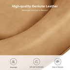 Fauteuil pivotant Althea moderne en cuir véritable avec base en bois massif par HULALA HOME