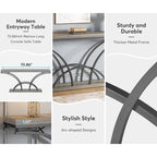 Table console de 180 cm de long, table d'appoint dorée avec plateau en faux marbre blanc pour entrée ou salon