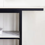 Console moderne, structure en métal avec pieds réglables, idéale pour l'entrée, le couloir, le salon et le bureau. (Noir)