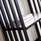 Console moderne, structure en métal avec pieds réglables, idéale pour l'entrée, le couloir, le salon et le bureau. (Noir)