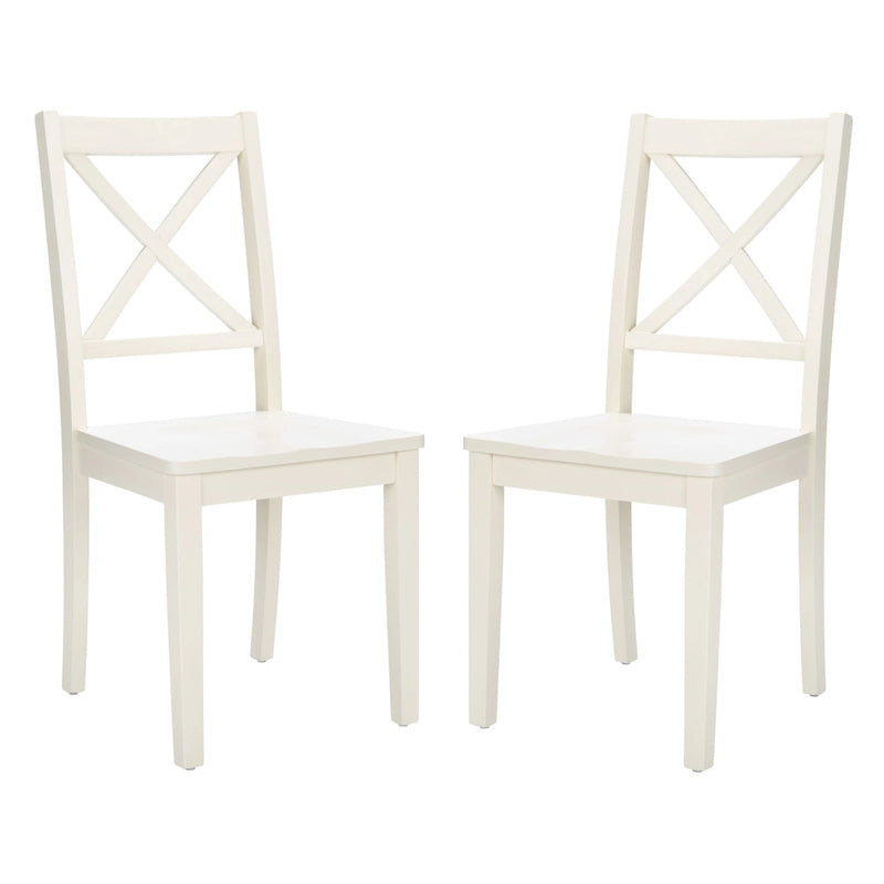 Chaises de salle à manger SAFAVIEH Lulla Farmhouse à dossier croisé (lot de 2) - 46,7 cm (L) x 50,5 cm (l) x 94 cm (H) - 18L x 20P x 37H