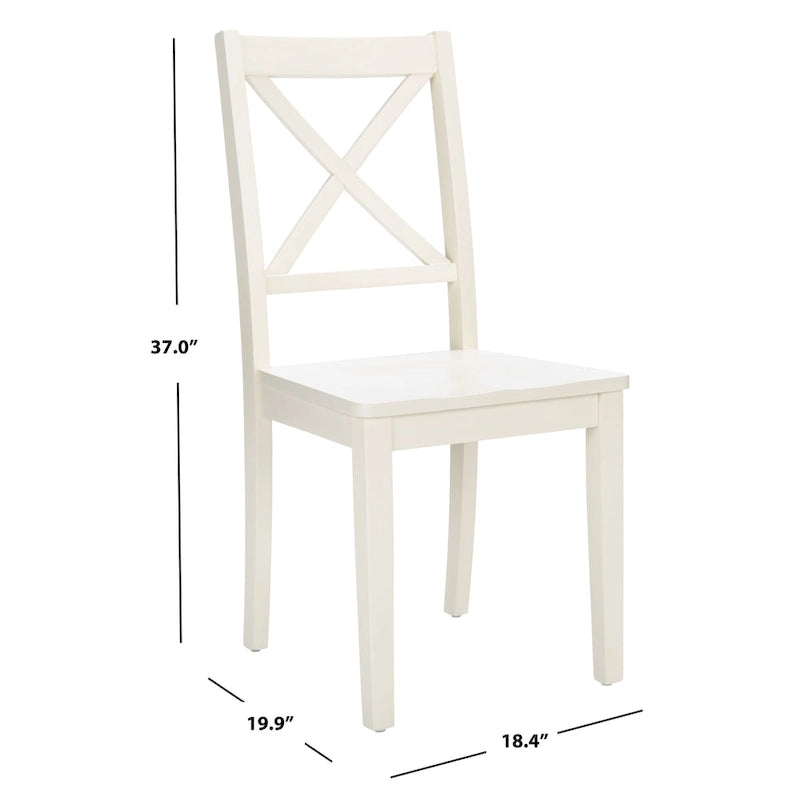 Chaises de salle à manger SAFAVIEH Lulla Farmhouse à dossier croisé (lot de 2) - 46,7 cm (L) x 50,5 cm (l) x 94 cm (H) - 18L x 20P x 37H