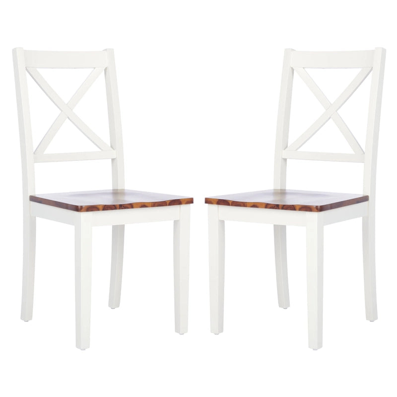 Chaises de salle à manger SAFAVIEH Lulla Farmhouse à dossier croisé (lot de 2) - 46,7 cm (L) x 50,5 cm (l) x 94 cm (H) - 18L x 20P x 37H