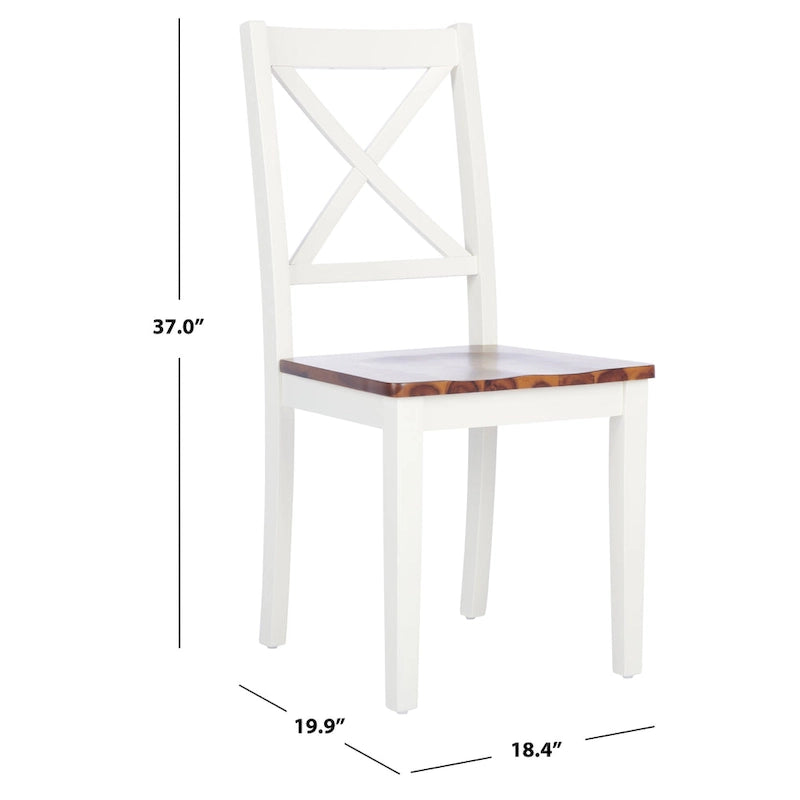 Chaises de salle à manger SAFAVIEH Lulla Farmhouse à dossier croisé (lot de 2) - 46,7 cm (L) x 50,5 cm (l) x 94 cm (H) - 18L x 20P x 37H