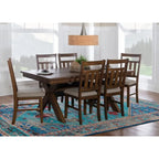 Chester Rustic Wood Farmhouse 7 Piece Dining Set
