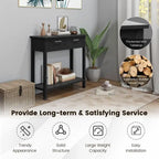 Console étroite avec tiroirs et étagère de rangement ouverte - 80 cm (L) x 36 cm (l) x 81 cm (H)