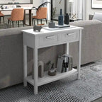 Console étroite avec tiroirs et étagère de rangement ouverte - 80 cm (L) x 36 cm (l) x 81 cm (H)