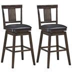Tabouret de bar pivotant 74 cm (29 pouces), hauteur pub, rembourré, avec assise en caoutchouc - Gris foncé