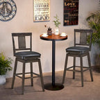 Tabouret de bar pivotant 74 cm (29 pouces), hauteur pub, rembourré, avec assise en caoutchouc - Gris foncé