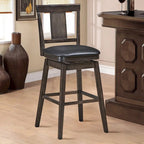 Tabouret de bar pivotant 74 cm (29 pouces), hauteur pub, rembourré, avec assise en caoutchouc - Gris foncé